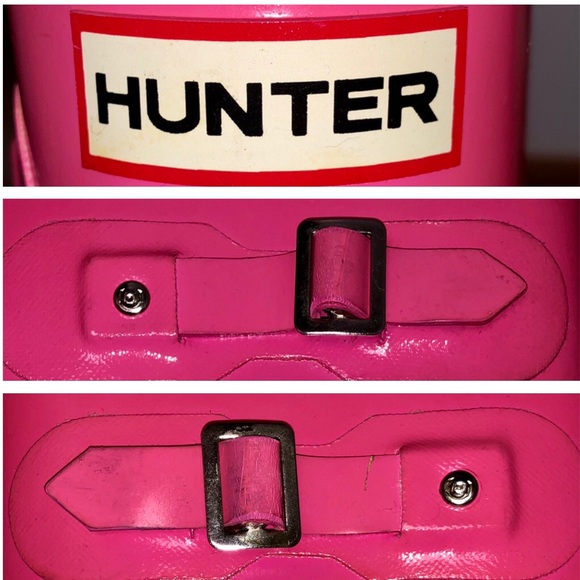 HUNTER Hot Pink Tall Gloss Tain Boots - Picture 6 of 8